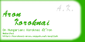 aron koroknai business card